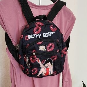 Betty Boop Kids Backpack - Black and Pink